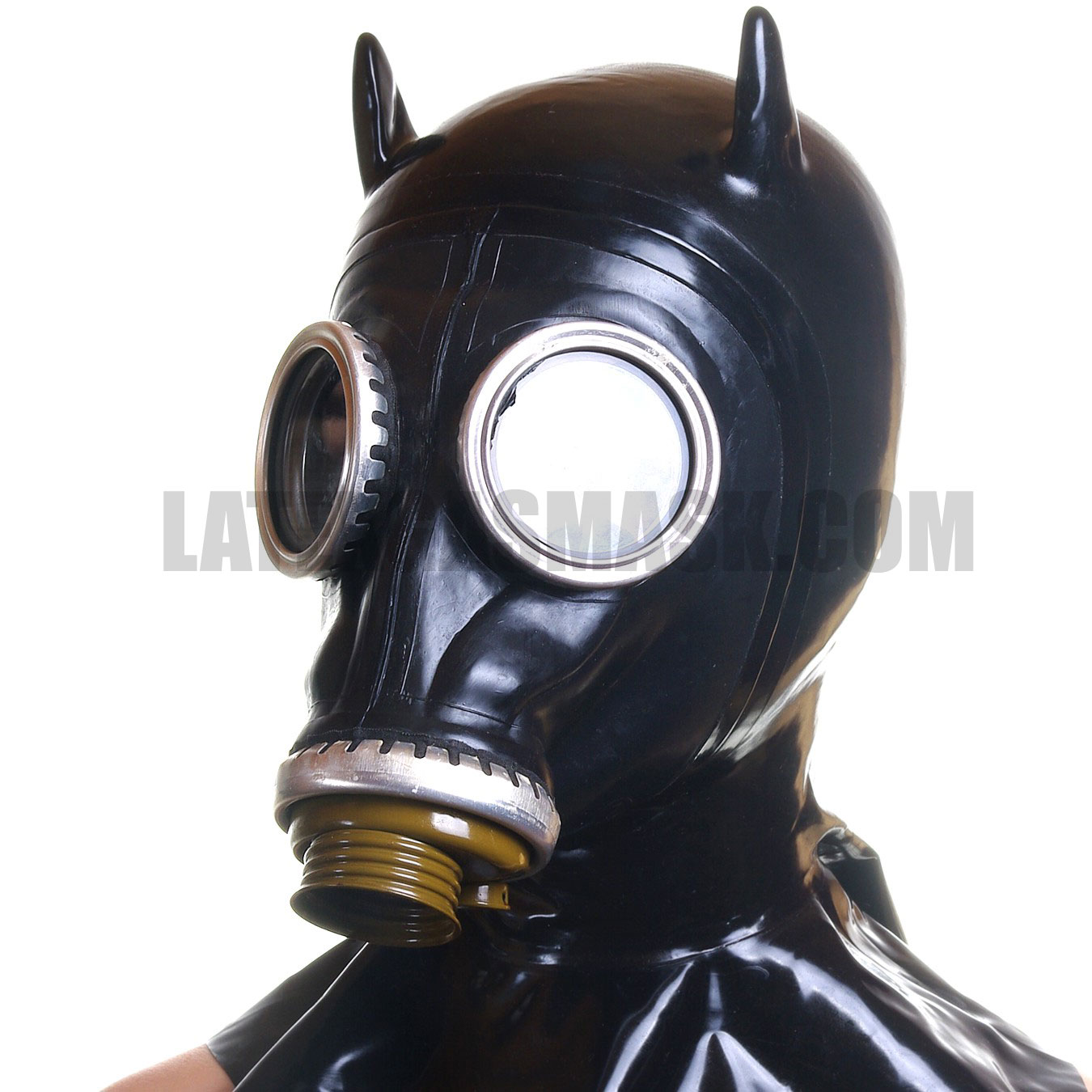 Latex gas mask photo 2